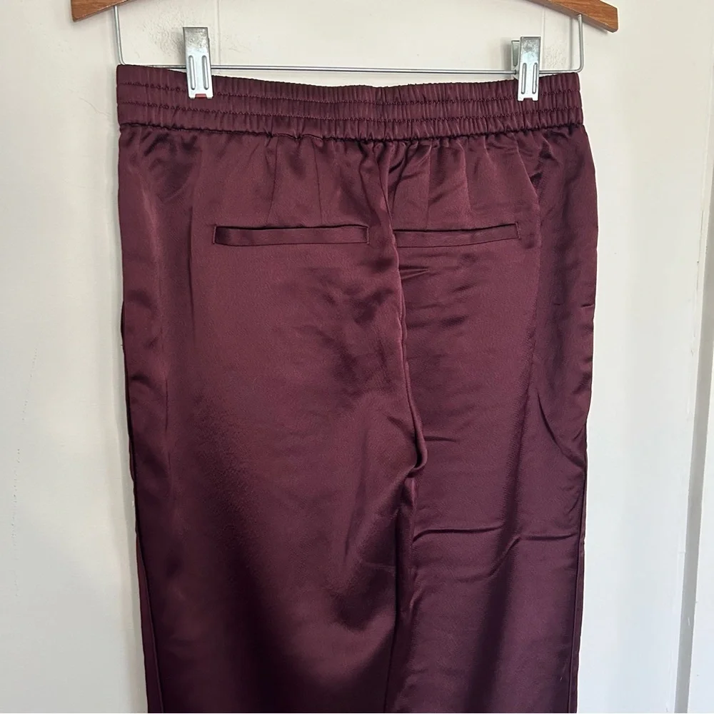 White‎ House Black Market WHBM Silky Tulip Hem Pants Port Maroon Size 00 NWT - Picture 5 of 6